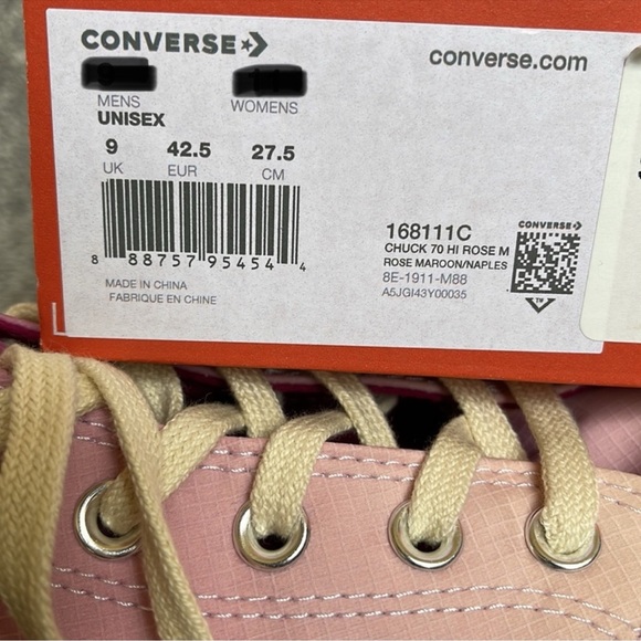 Converse Chuck Taylor 70 All Star Hi Rose Maroon/Naples MENS - Picture 16 of 16